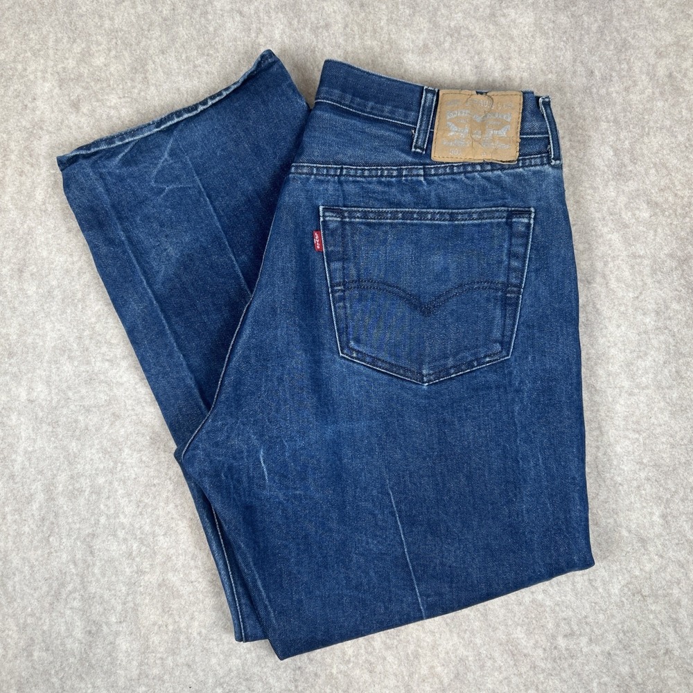 Levi's 501 Original Fit Button Fly Dark Wash Jeans Men's 40x30 Blue